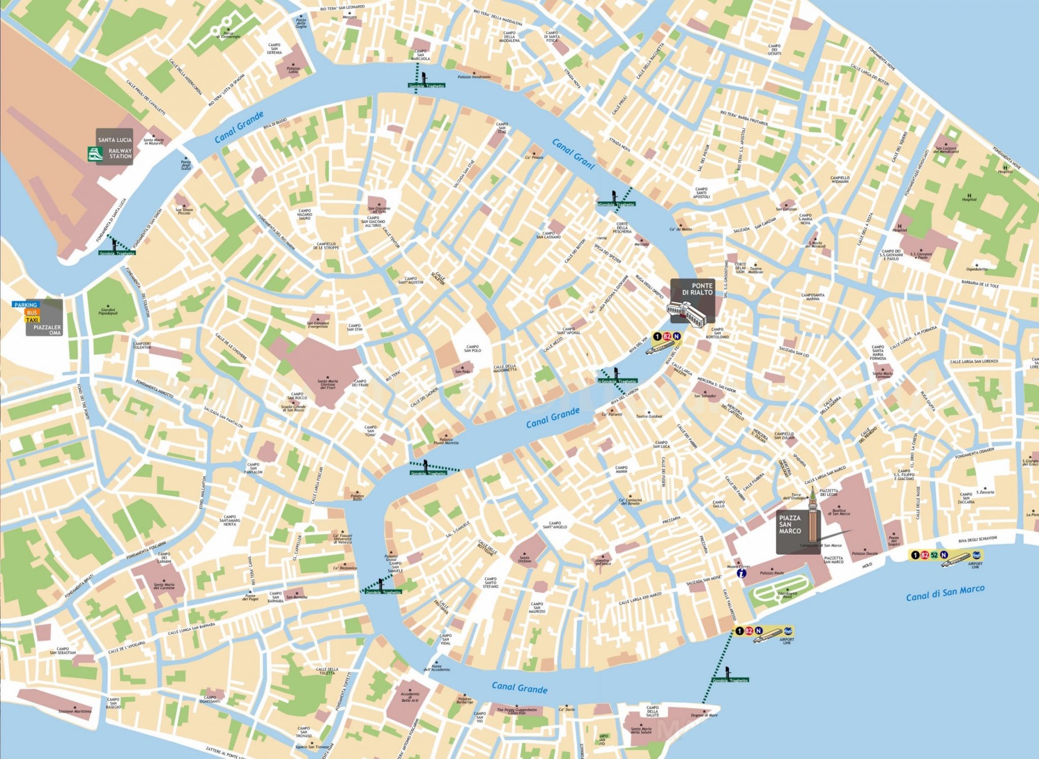 Mappe E Percorsi Dettagliate Di Venezia