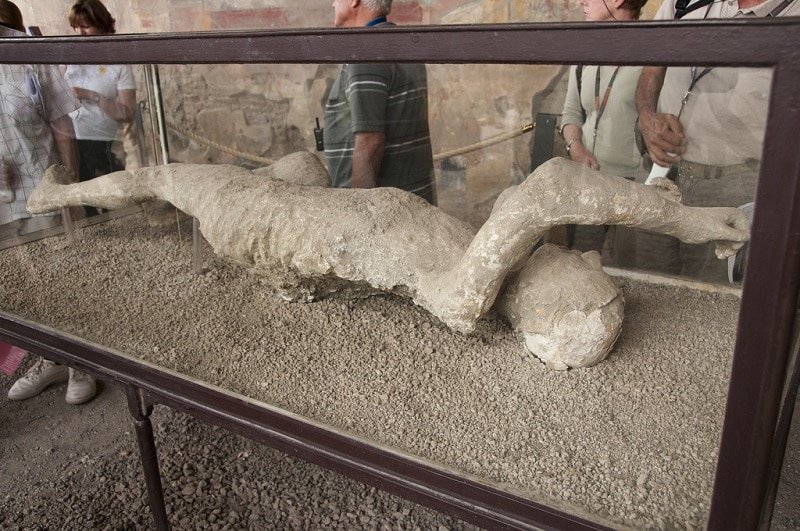 visita Pompei, corpo congelato