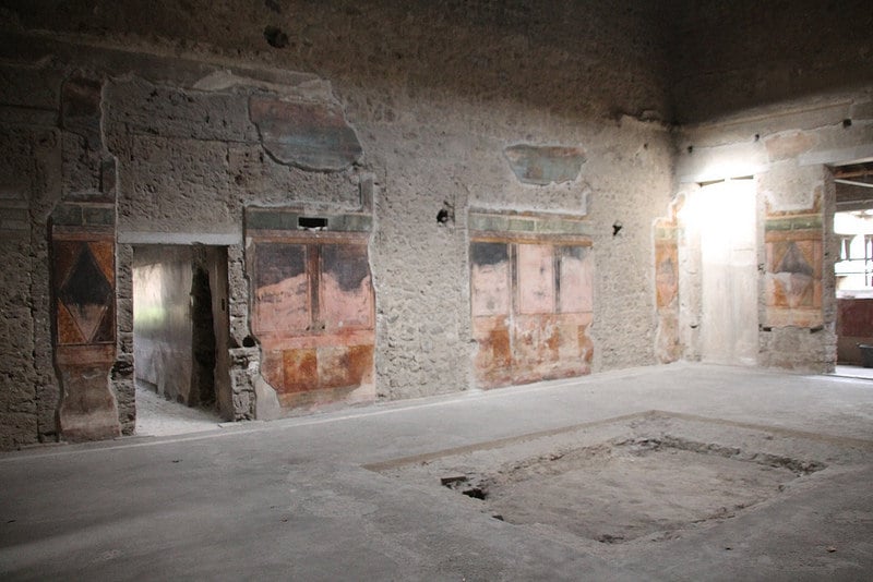 Interno di un edificio a Pompei