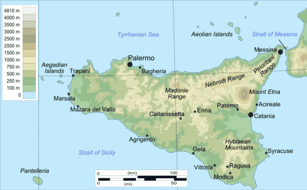 Mappe e percorsi dettagliati della Sicilia