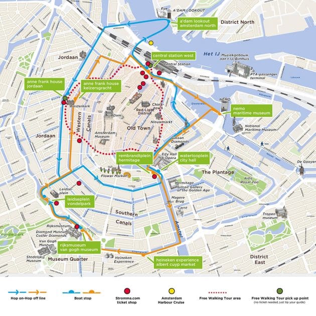 Piano di crociera canali D'Amsterdam