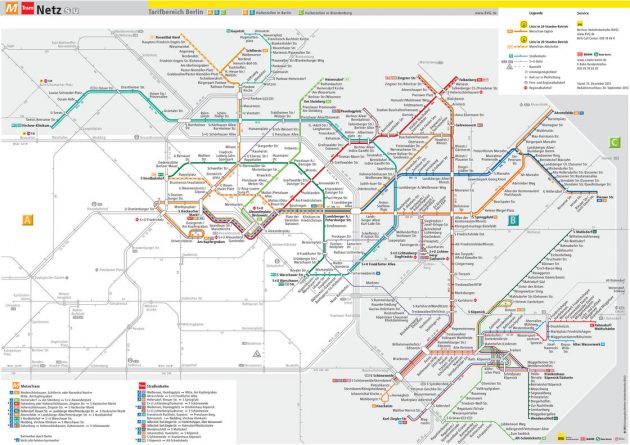 Mappa e piano dei trasporti di Berlino
