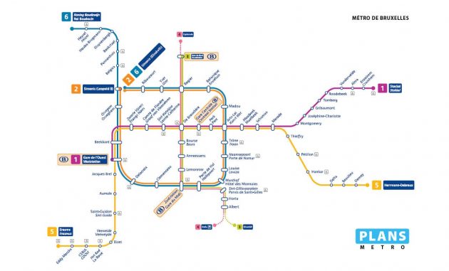 Mappa e pianta della metropolitana di Bruxelles