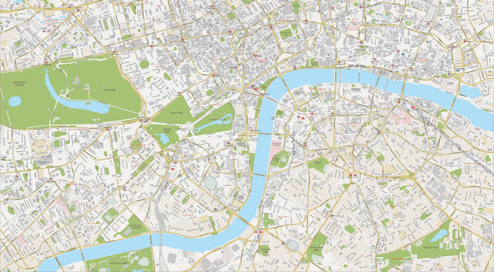 Mappa Di Londra Con Monumenti