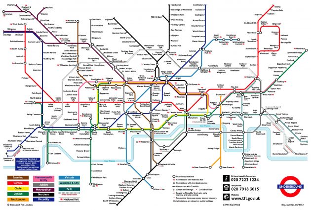 Mappa e indicazioni stradali della metropolitana di Londra