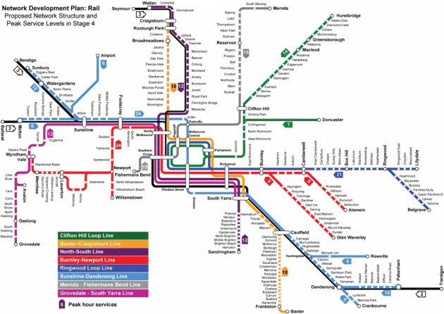 Mappa e piano della metropolitana di Melbourne