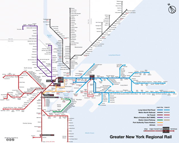 Mappa e piano del treno a New York