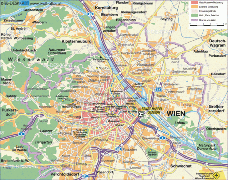 Mappe e percorsi dettagliati di Vienna