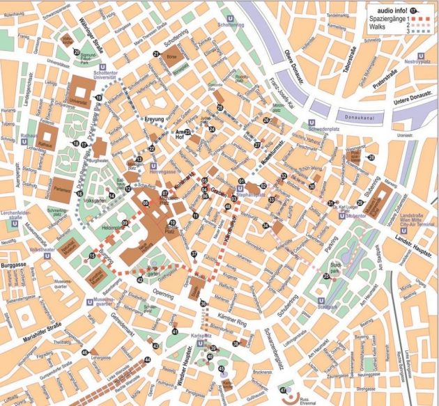 Mappe e percorsi dettagliati di Vienna