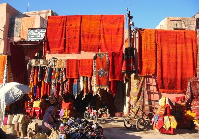 mercati piu belli del mondo Piedistallo per tappeti Marrakech