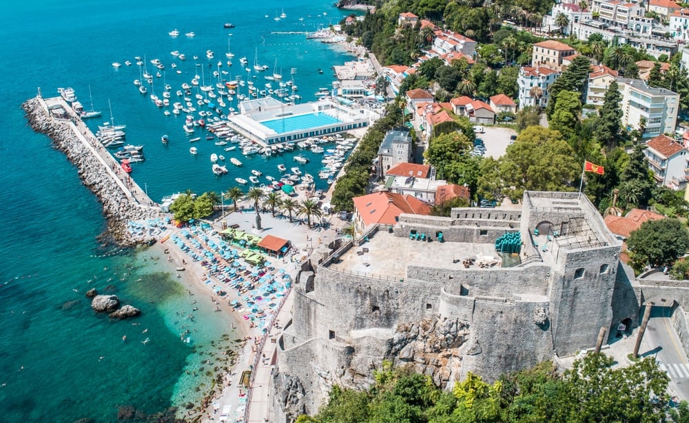 Vue aérienne d'Herceg Novi, Monténégro